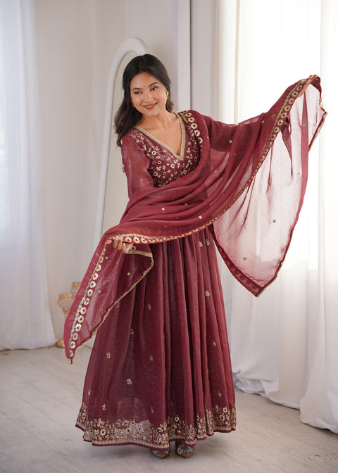 NEW EMBROIDERYED GOWN PANT & DUPATTA
