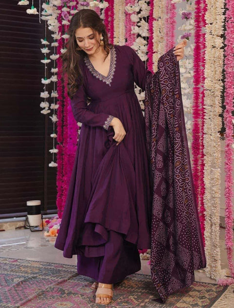 New Premium Women’s Anarkali Plazzo Dupatta Set