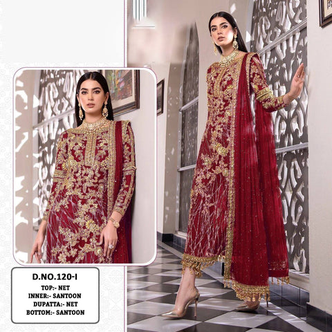 New Pakistani Design Embroidery Work With Diamond Work Dress