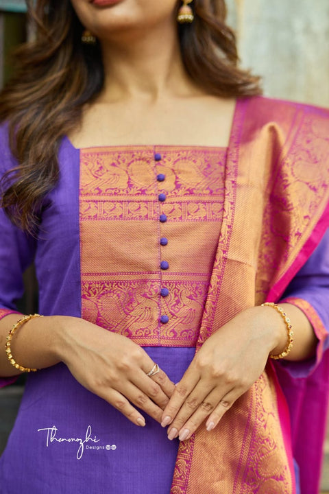 NEW ARIVELLS  SPECIAL CHANDAN SUIT SET
