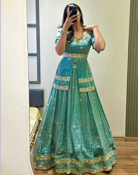 New Launching Wedding wear Chinon silk Lehenga Choli