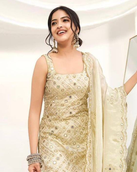 New Designer Party Top Pallazo & Dupatta Set