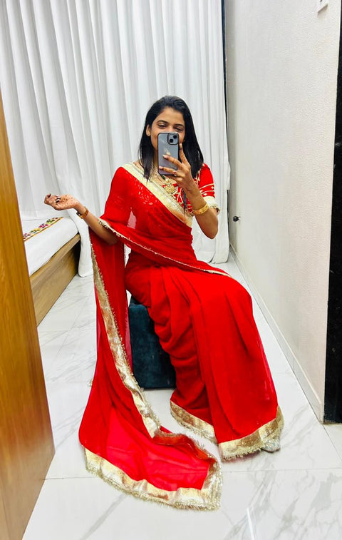 New Premium LaunchOriginal Hand Charkhi Gotta PattiSaree