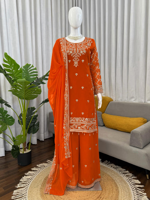 New Premium Elegant Ethnic WearCrafted in Classy Tones with Premium Fabric Designer Palzoo Set