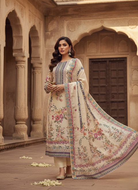 New Premium digital prints and hand embroidery and hand worksSilks Suit