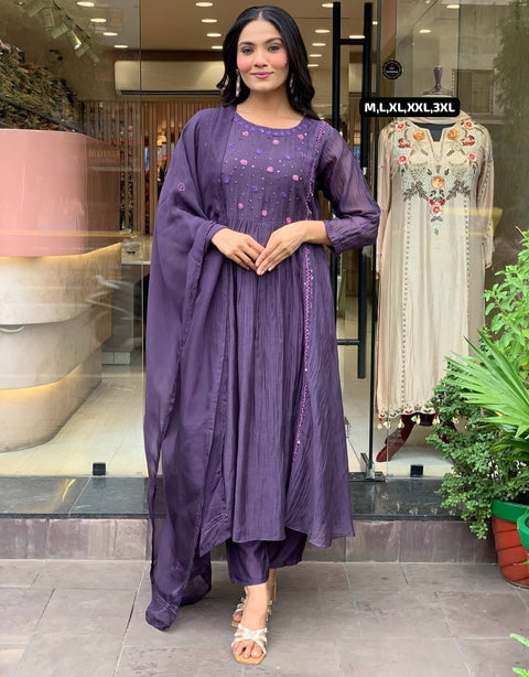 New kurta set with Cotton Pant & Malmal Dupatta with tier pattern