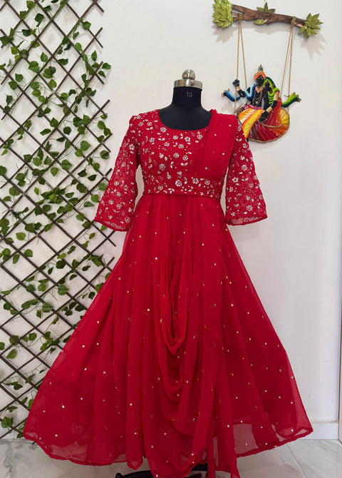 NEWLY LAUNCHED GOWN WITH ATTACHED DUPATTA & BELT
