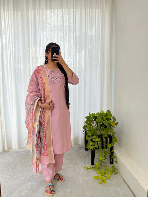 New Designers Kurti Pent Dupatta 3 pic Set