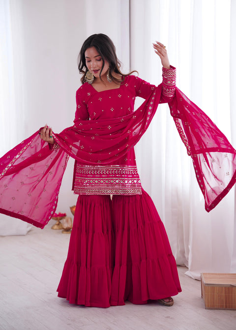 New Premium Pure Heavy Georgette With Embroidery Sequence Work Dress