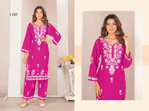 New Premium Jodhpuri Riyon With Lakhnavi Embroidery Work top pant and duppta