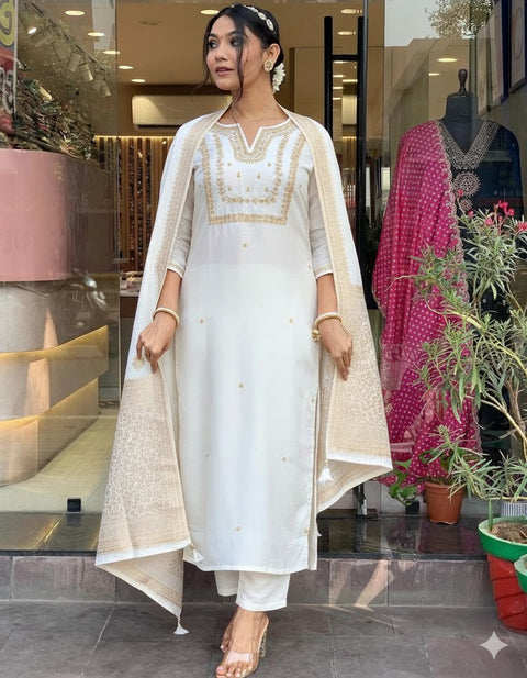 New PRESERNTING NEW  STYLISH DESIGNER HEAVY  ROSE GOLD EMBROIDERY WORK WITH PENT