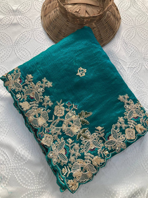 New Launch Party Wear Soft Fendy Chiffon Saree