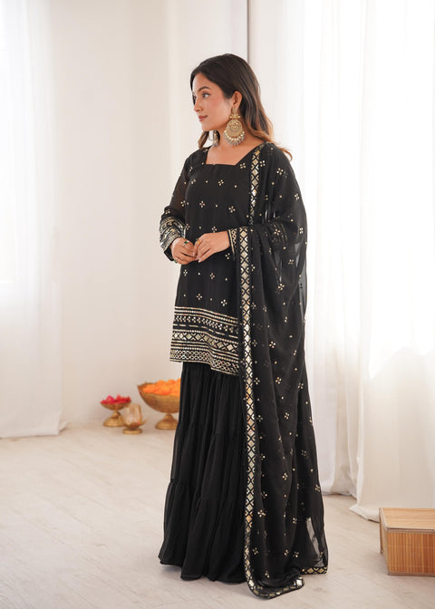 New Beautiful Pure Heavy Georgette With Embroidery Sequence Work dress