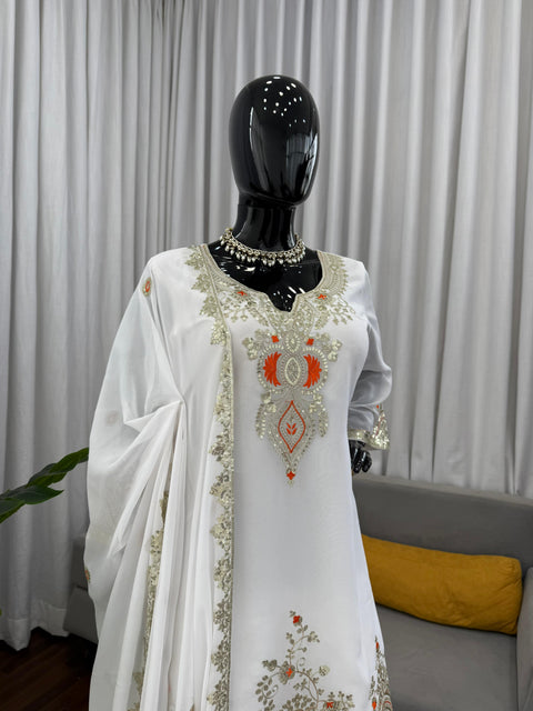 New Crafted in Classy Tones with Premium Fabric & Detailing Elegant Ethnic Wear Designer Sharara Set