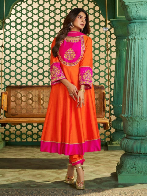 New Premium Chanderi Cotton with inner Kurti with Duppata
