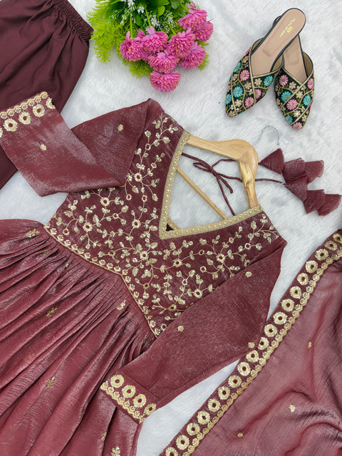 NEW EMBROIDERYED GOWN PANT & DUPATTA