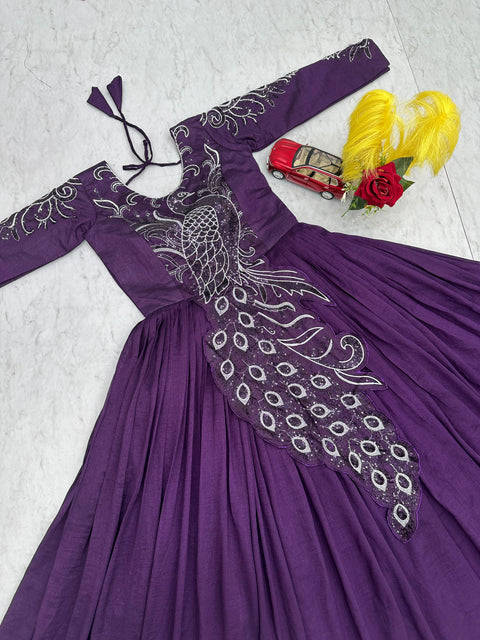 New Heavy Embrodery Sequence Work  Embroidered Gown