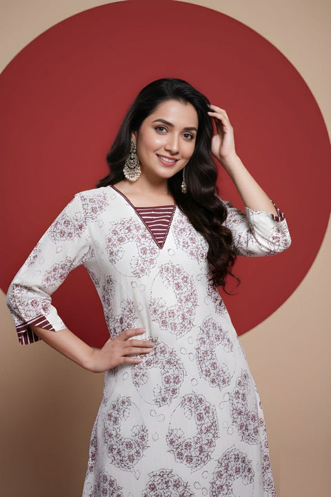 New Cotton printed a-line kurta with plazzo