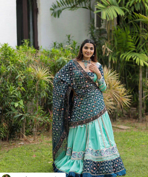 New NAVRATRI SPECIALHEAVY EMBROIDERED SEQUENCE WORK lehenga
