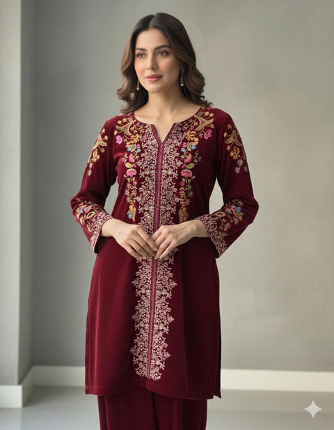 New WINTER SEASON IN VELVET DESIGNER WEAR CO-ORD SET