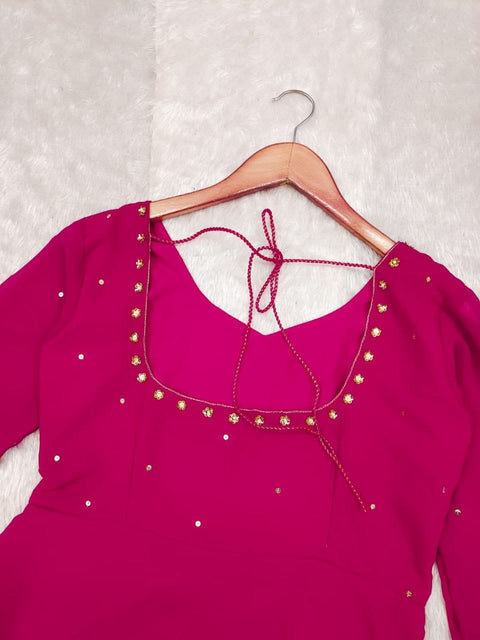 New Beautiful Handwork PINK HANDWORK ANARKALI dress