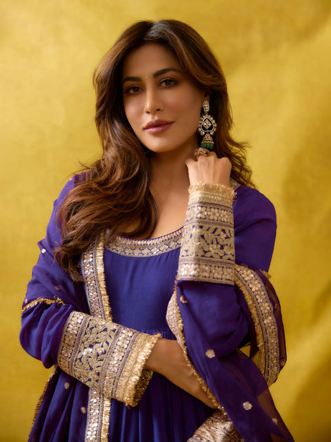 NEWLY LAUNCHED DESIGNER ANARKALI GOWN WITH ELEGANT DUPATTA