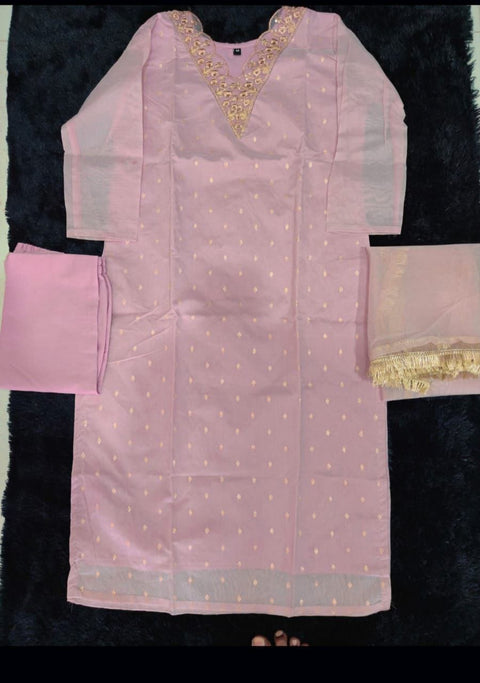 New Beautiful CHANDERI SILKSILK BLEND kurti