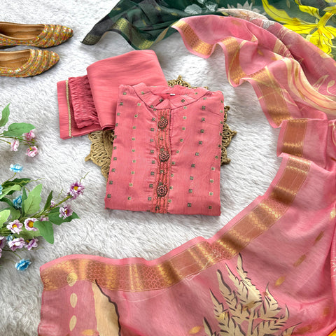 New Designers Kurti Pent Dupatta 3 pic Set