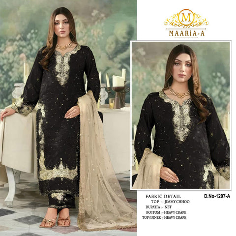 New premium Heavy Jimmy Cho with Embroidery Sequence Work With Moti Plazzo