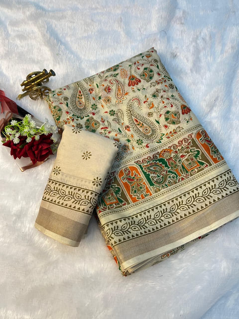 New PREMIUM SOFT COTTON MATRIALS SIDE SAME BODER JEQURD VIEWING PATTA JARI saree