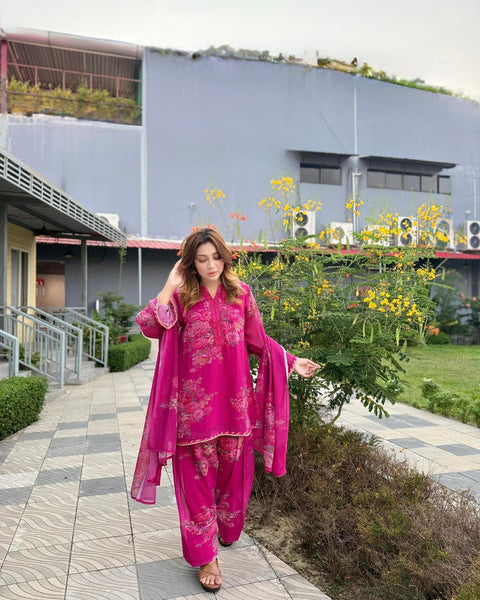 New Designer Collection In Pure Faux Georgette Top-Bottom And Dupatta Set