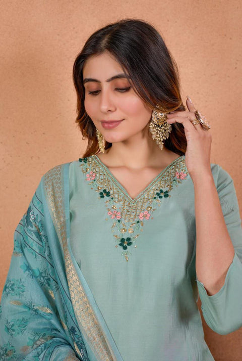 New Designers Kurti Pent Dupatta Set