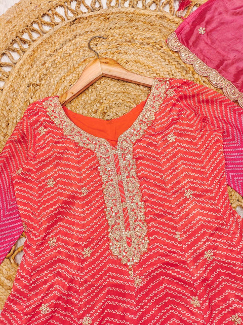 New Luxurious Feel Exclusive Chinon fabric kurta and dupatta