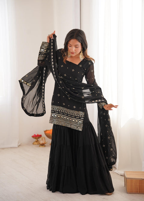 New Premium Pure Heavy Georgette With Embroidery Sequence Work Dress