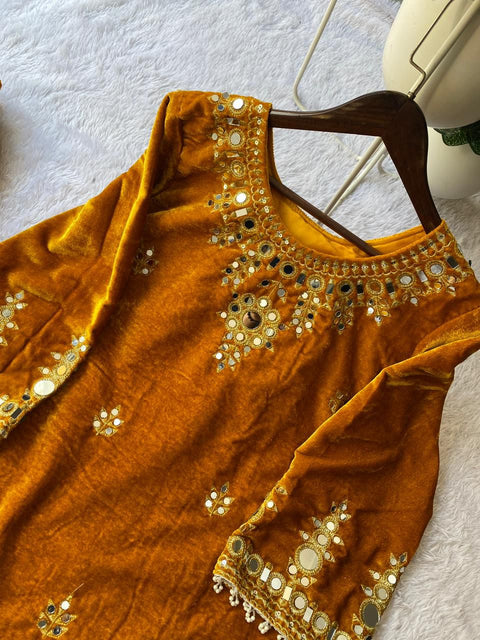 New EMBROIDERY AND REAL MIRROR WORK DESIGNER WEAR CO-ORD SET