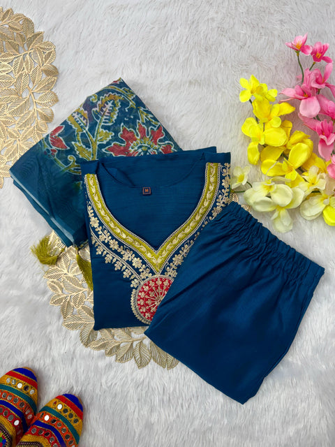 New Designers Kurti Pent Dupatta Set
