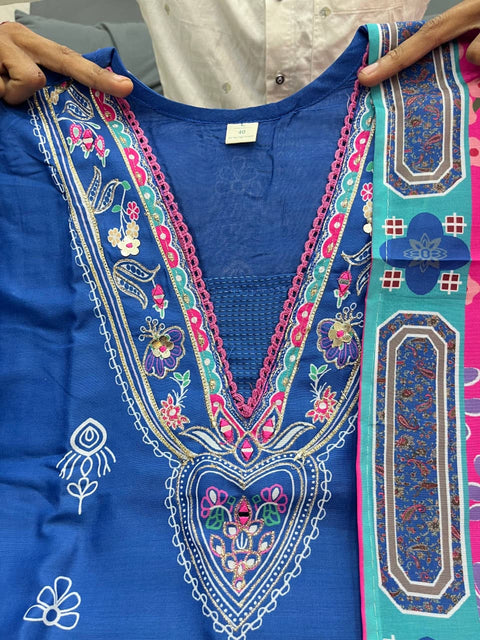 NEW COLLECTION SUIT SET Premium Muslin Kurti Pant Dupatta Set
