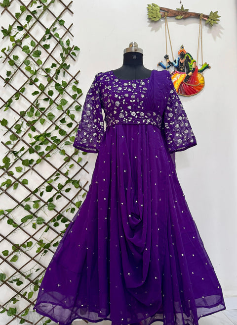 NEWLY LAUNCHED GOWN WITH ATTACHED DUPATTA & BELT