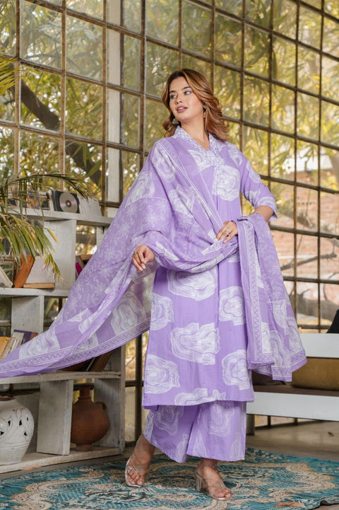 NEW LAUNCHING printed cotton anarkali kurti with plazo and mulmul duptta