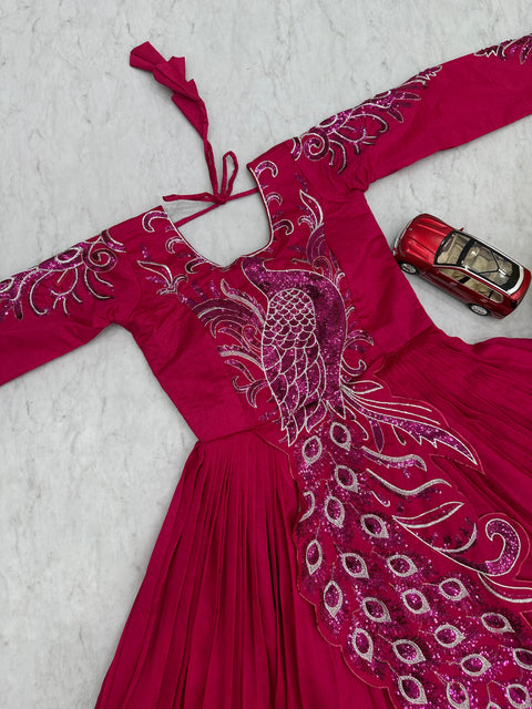 New Heavy Embrodery Sequence Work  Embroidered Gown