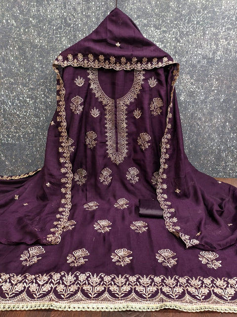New BEST QUALITY VICHITRA SILK EMBRUDERY WORK Dress