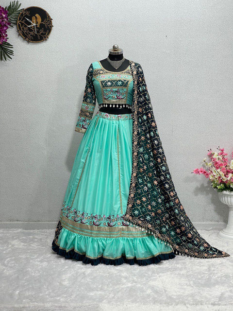 New NAVRATRI SPECIALHEAVY EMBROIDERED SEQUENCE WORK lehenga