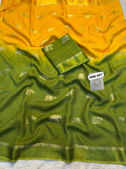 New arrivals Pure viscose soft Jute Khadi fabric saree