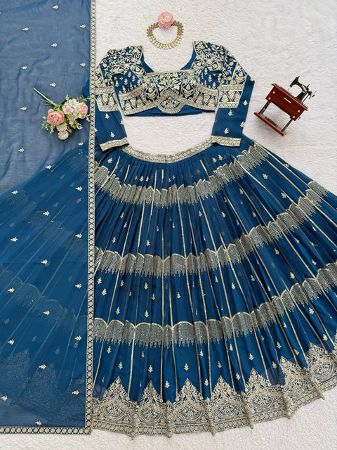 New LaunchBeautiful Thread Embroidery with SequinReal ModelingLEHENGA