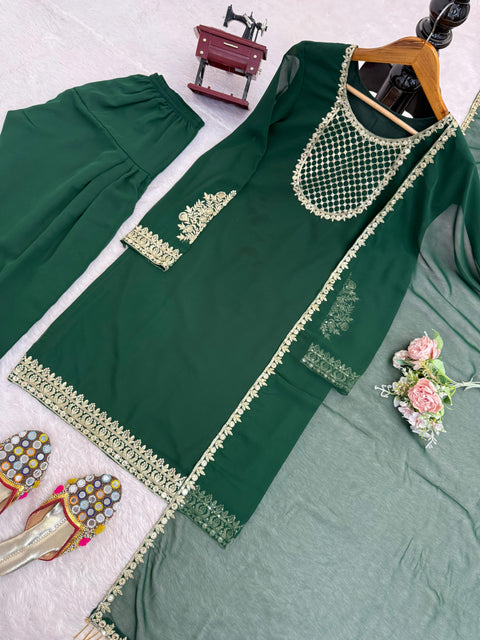 New Premium Soft Micro Cotton Foux Gorgette 3-piece set