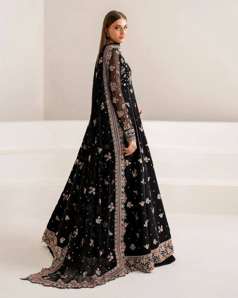 NEW SPECIAL DESIGNER SEQUINS & ZARI EMBROIDERED ANARKALI GOWN WITH SHARARA