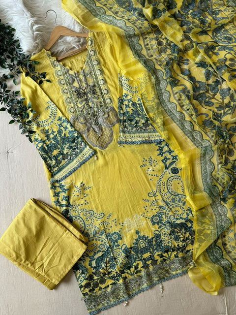 New Premium pure cotton with heavy patch work Pakistani Concept Dress
