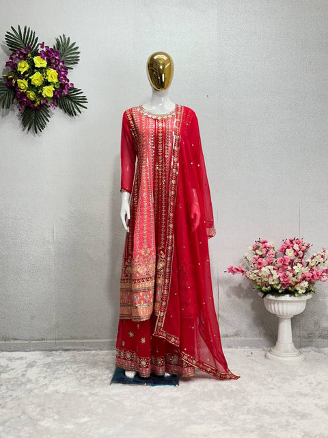 NEW DESIGNER EMBROIDERY SEQUENCES WORK TOP WITH SHARARA