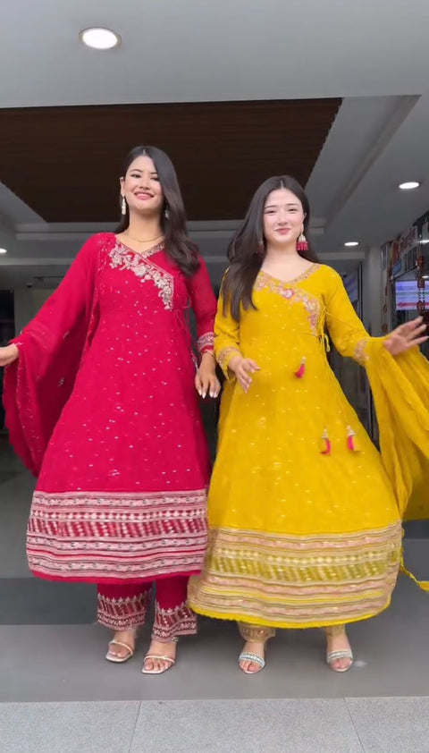 New FESTIVAL SPECIAL EMBROIDERED GOWN WITH DUPATTA & PENT3 PIECE EMBROIDERED GOWN