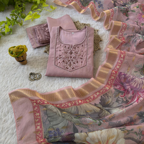 New Designers Kurti Pent Dupatta 3 pic Set